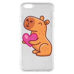 Чехол для iPhone 6 Plus/6S Plus Капибара сердечко - PrintSalon