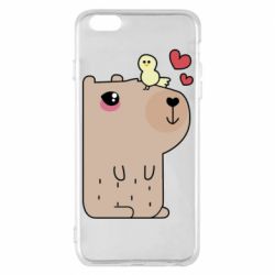 Чехол для iPhone 6 Plus/6S Plus Капибара с цыпленком - PrintSalon