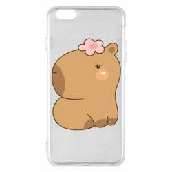 Чохол для iPhone 6 Plus/6S Plus Капібара з квіткою - PrintSalon