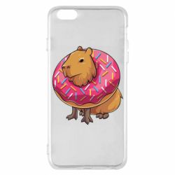 Чехол для iPhone 6 Plus/6S Plus Пончик с капибарой - PrintSalon