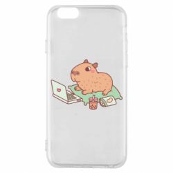 Чехол для iPhone 6/6S Capybara With Laptop - PrintSalon