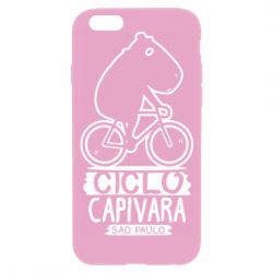 Чехол для iPhone 6/6S Капибара на велосипеде - PrintSalon