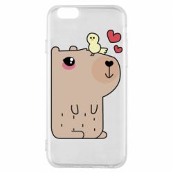 Чехол для iPhone 6/6S Капибара с цыпленком - PrintSalon