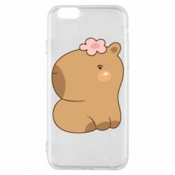 Чохол для iPhone 6/6S Капібара з квіткою - PrintSalon