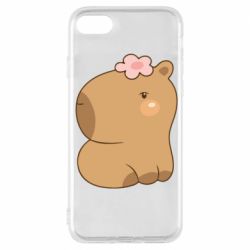Чохол для iPhone 7 Капібара з квіткою - PrintSalon