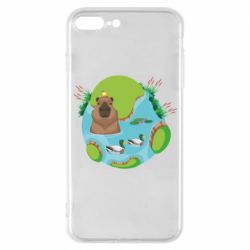 Чехол для iPhone 7 Plus Капибара в воде - PrintSalon