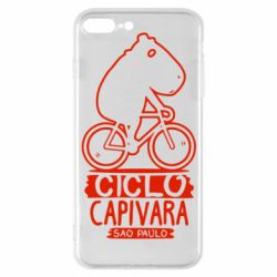 Чехол для iPhone 7 Plus Капибара на велосипеде - PrintSalon