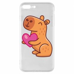 Чехол для iPhone 7 Plus Капибара сердечко - PrintSalon