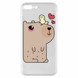 Чехол для iPhone 7 Plus Капибара с цыпленком - PrintSalon