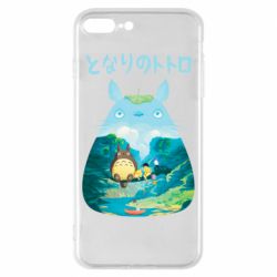 Чехол для iPhone 7 Plus Тоторо на рыбалке - PrintSalon