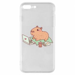 Чехол для iPhone 8 Plus Capybara With Laptop - PrintSalon