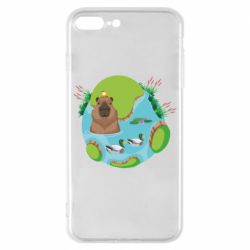 Чехол для iPhone 8 Plus Капибара в воде - PrintSalon