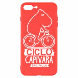 Чехол для iPhone 8 Plus Капибара на велосипеде - PrintSalon