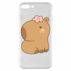 Чохол для iPhone 8 Plus Капібара з квіткою - PrintSalon