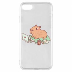 Чехол для iPhone 8 Capybara With Laptop - PrintSalon