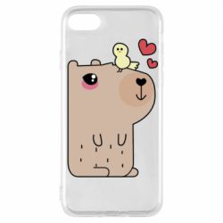 Чехол для iPhone 8 Капибара с цыпленком - PrintSalon