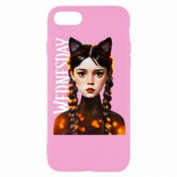 Чехол для iPhone 8 Венздей кошка
