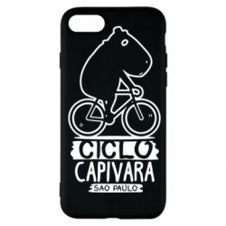 Чехол для iPhone SE 2020 Капибара на велосипеде - PrintSalon