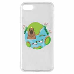Чехол для iPhone SE 2022 Капибара в воде - PrintSalon