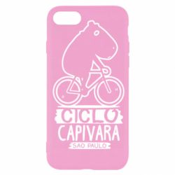 Чехол для iPhone SE 2022 Капибара на велосипеде - PrintSalon