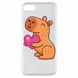 Чехол для iPhone SE 2022 Капибара сердечко - PrintSalon