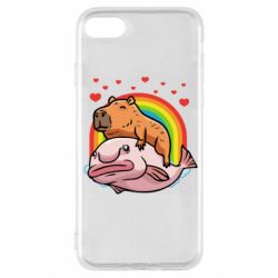 Чехол для iPhone SE 2022 Капибара на рыбе - PrintSalon