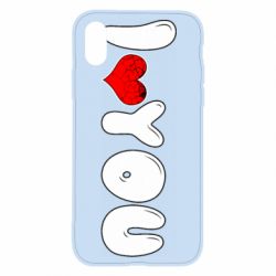Чехол для iPhone X/Xs День Валентина I love you - PrintSalon