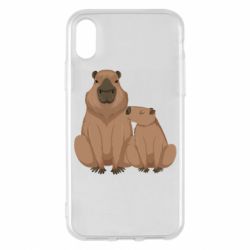 Чехол для iPhone X/Xs Две капибары