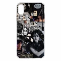 Чехол для iPhone X/Xs Венздей Адамс. - PrintSalon