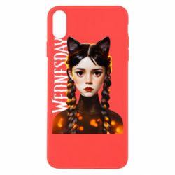 Чехол для iPhone X/Xs Венздей кошка - PrintSalon