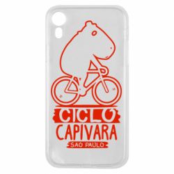 Чехол для iPhone XR Капибара на велосипеде - PrintSalon