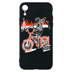 Чехол для iPhone XR Смерть с косой в винке! Горящий кремль