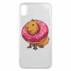 Чехол для iPhone Xs Max Пончик с капибарой - PrintSalon