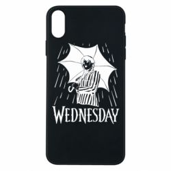 Чохол для iPhone Xs Max Венздей Вдамс и зонт - PrintSalon