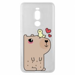 Чехол для Meizu Note 8 Капибара с цыпленком - PrintSalon