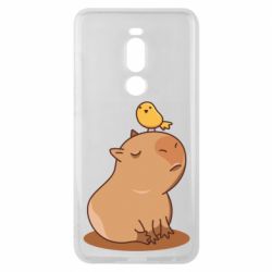 Чехол для Meizu Note 8 Капибара с птичкой - PrintSalon