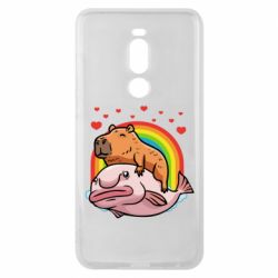 Чехол для Meizu Note 8 Капибара на рыбе - PrintSalon