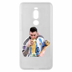 Чехол для Meizu Note 8 Месси целует кубок - PrintSalon