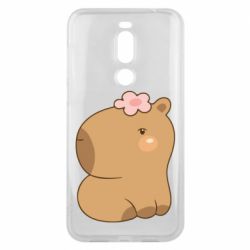 Чохол для Meizu X8 Капібара з квіткою - PrintSalon