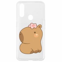 Чохол для Oppo A31 Капібара з квіткою - PrintSalon