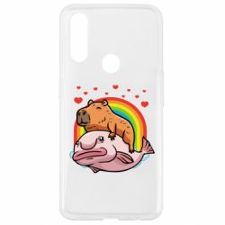 Чехол для Oppo A31 Капибара на рыбе - PrintSalon