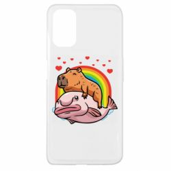 Чехол для Oppo A52/A72/A92 Капибара на рыбе - PrintSalon