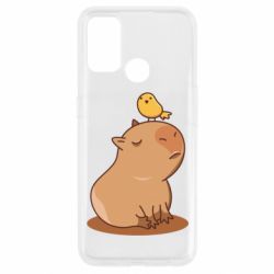 Чехол для Oppo A53/A32/A33 Капибара с птичкой