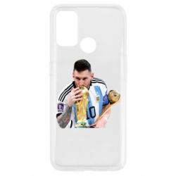 Чехол для Oppo A53/A32/A33 Месси целует кубок