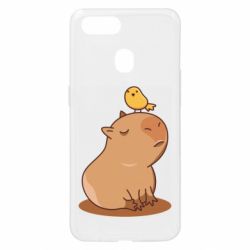 Чехол для Oppo A5s/A12 Капибара с птичкой