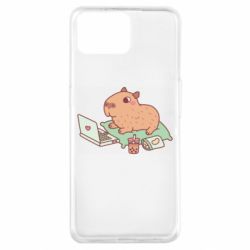 Чехол для Oppo A73 Capybara With Laptop - PrintSalon