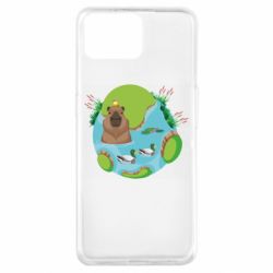 Чехол для Oppo A73 Капибара в воде - PrintSalon