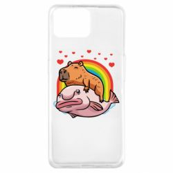 Чехол для Oppo A73 Капибара на рыбе - PrintSalon