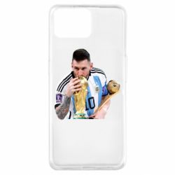 Чехол для Oppo A73 Месси целует кубок - PrintSalon