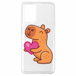 Чехол для Oppo A74 4G Капибара сердечко - PrintSalon